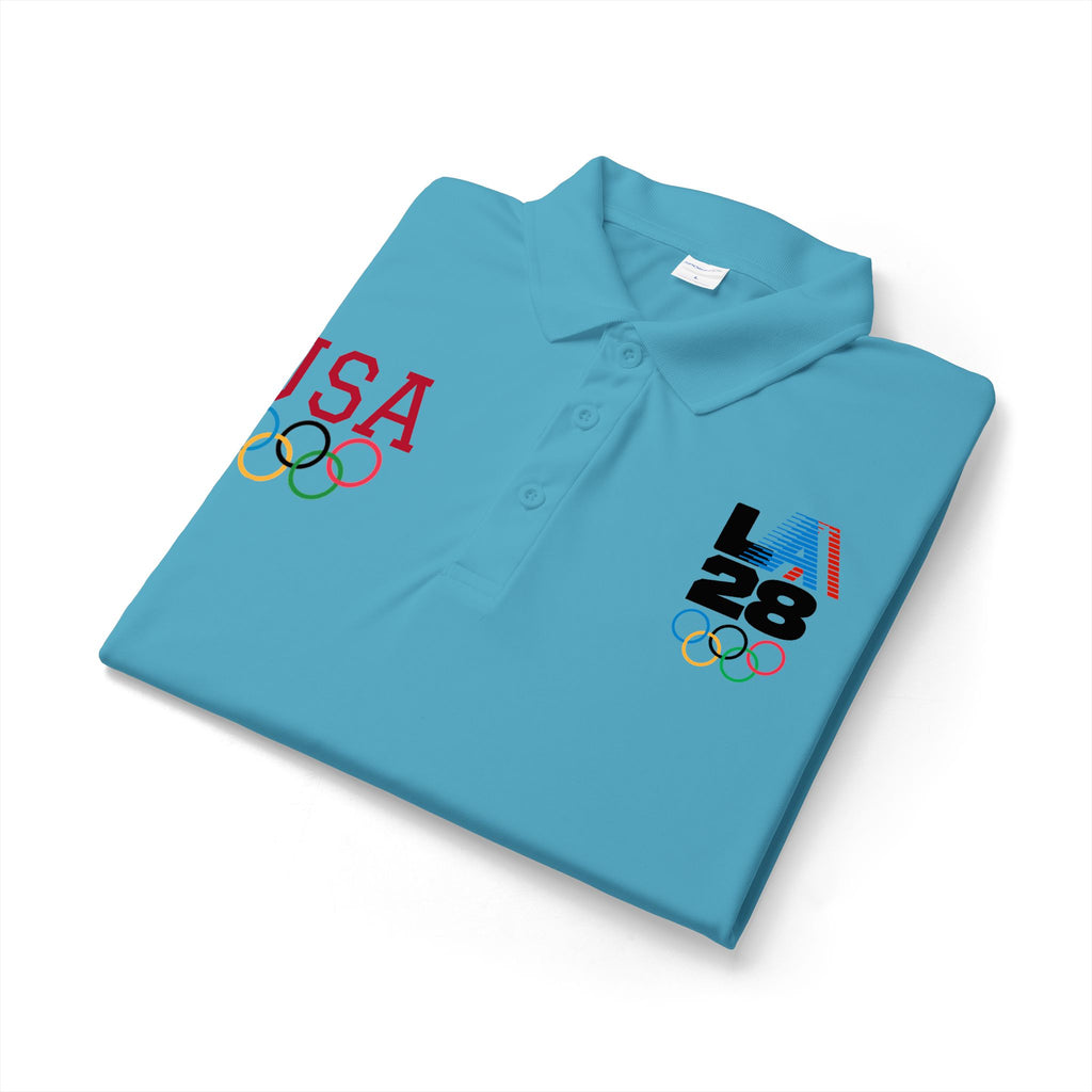 USA LA28 Olympics Polo Shirt – Team USA Olympic Rings Embroidered