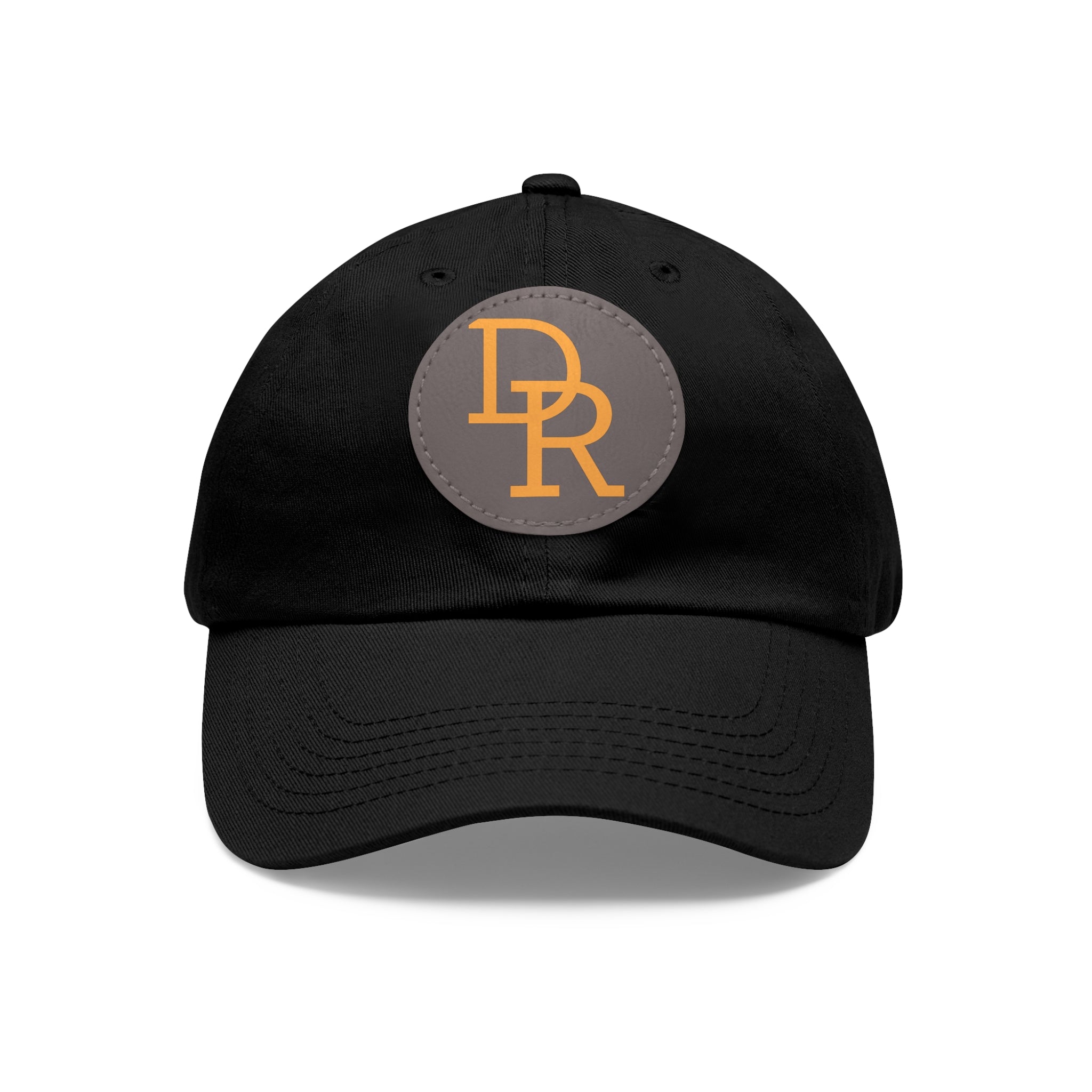 Dad Hat — Monogram Leather Patch Cap (DR Initials)