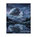 'Bad Moon Rising' Sci‑Fi Mountain Landscape Poster