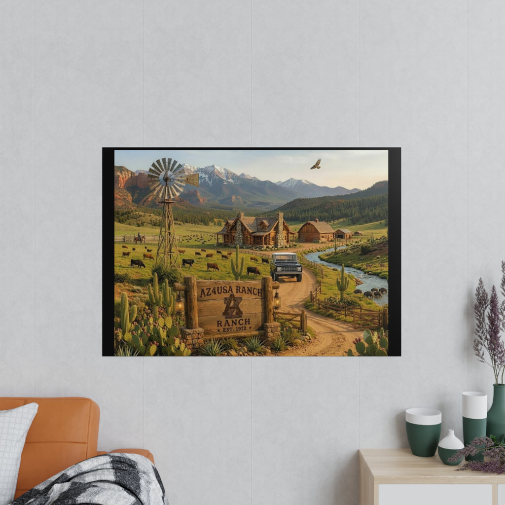 Azusa Ranch Photopaper Poster — Rustic Western Landscape Wall Art