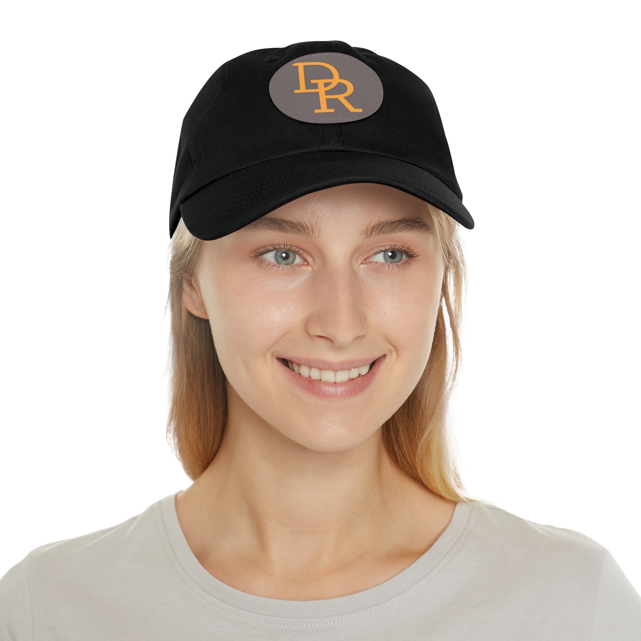 Dad Hat — Monogram Leather Patch Cap (DR Initials)