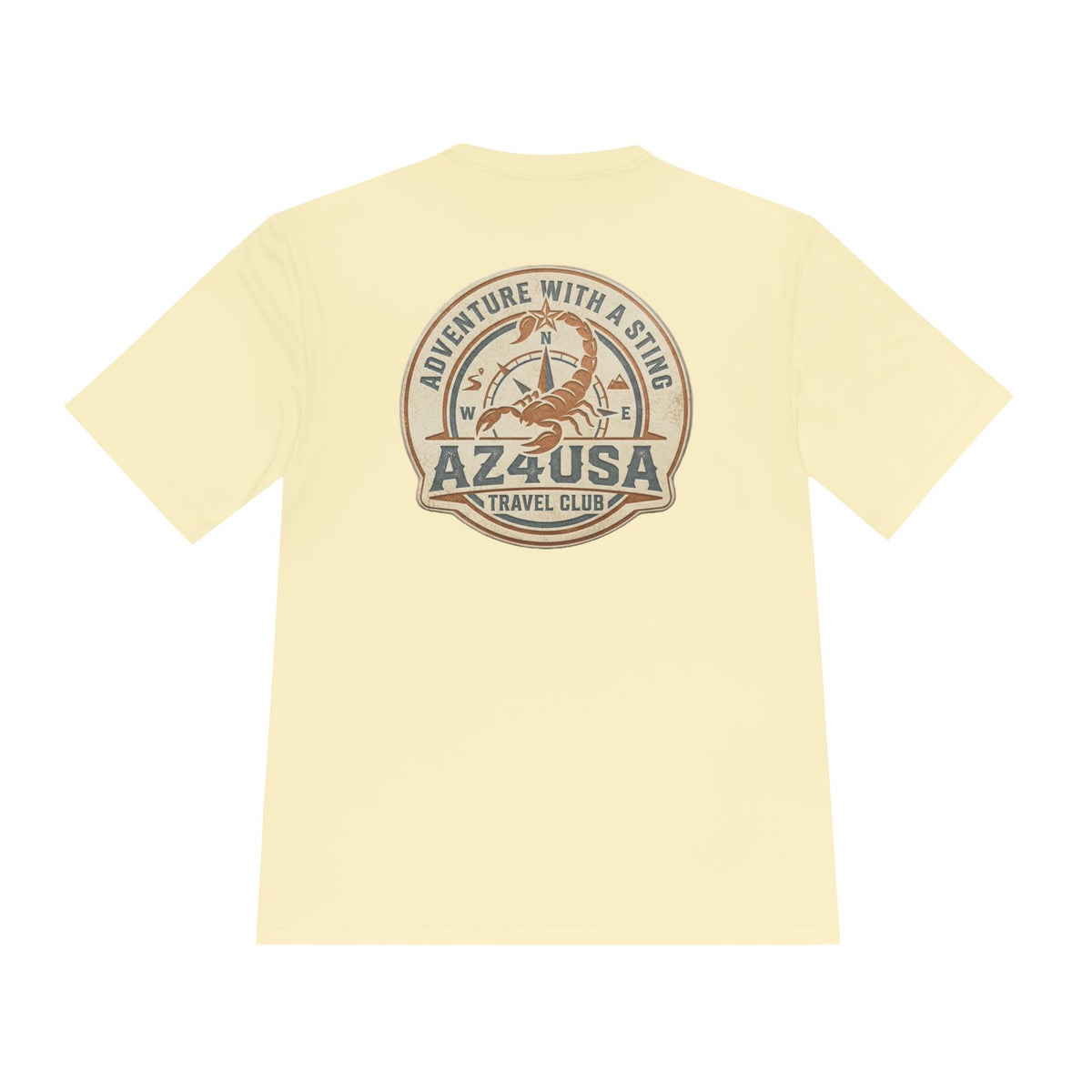 Adventure Travel Tee — “Adventure with a Sting!” Graphic Moisture-Wicking Shirt