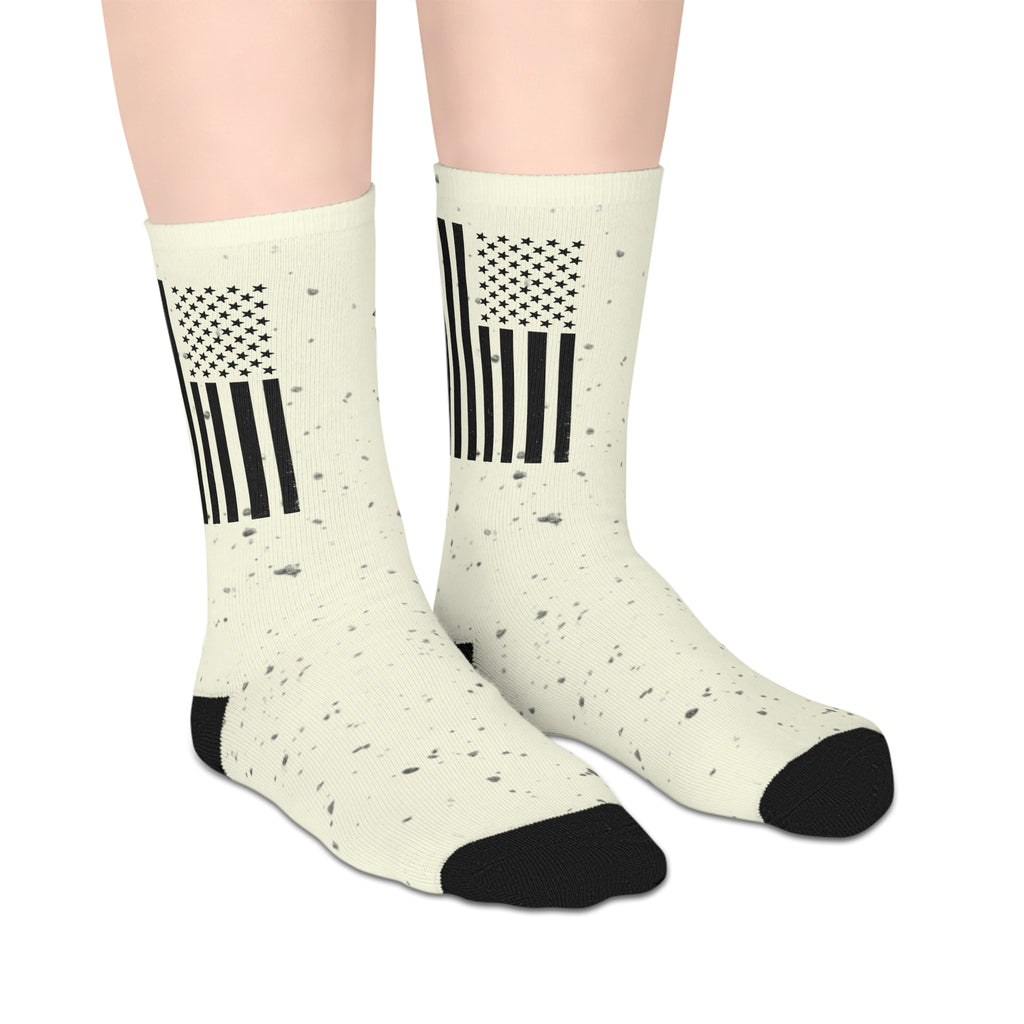 Track & Field Crew Socks — Speckled Athletic Mid-Length Socks