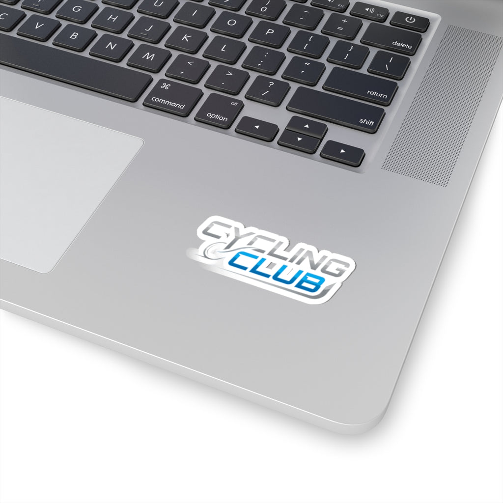 Cycling Club Sticker — Blue Kiss-Cut Vinyl Decal for Bikes, Laptops & Helmets