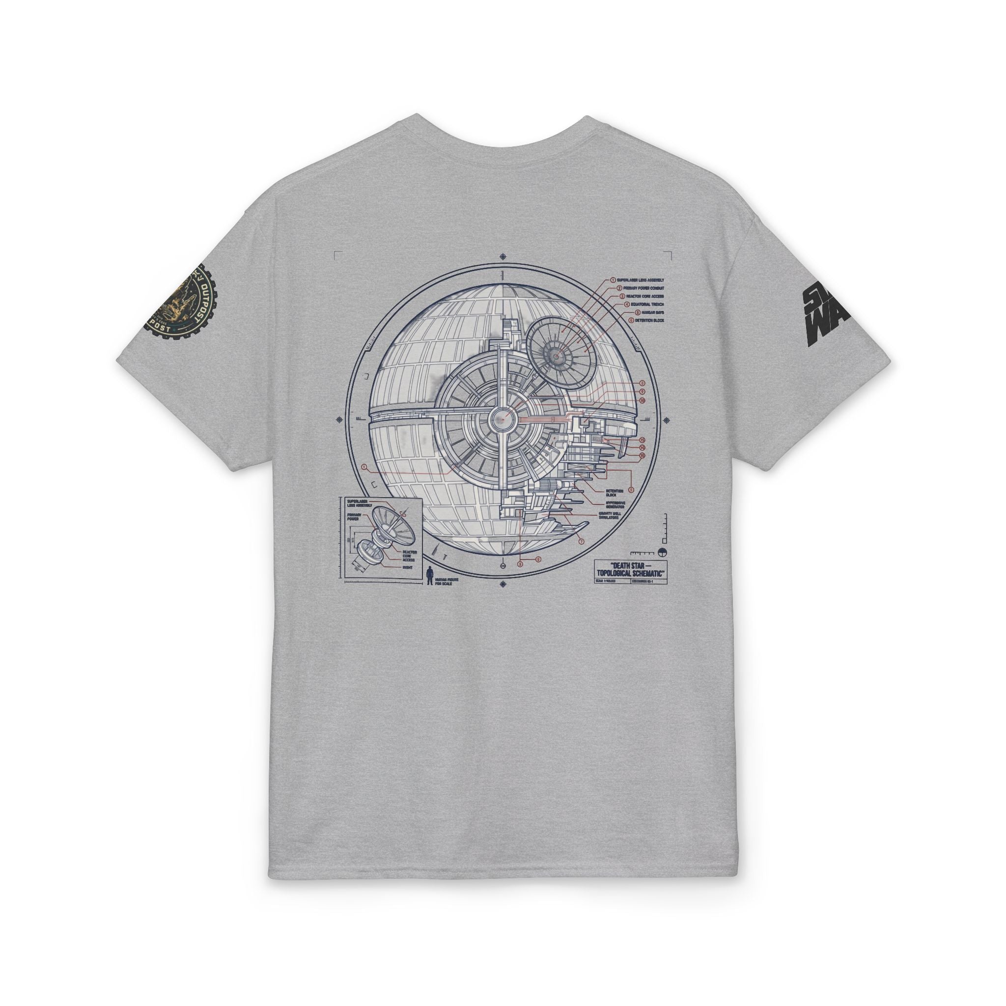 The Death Star Blueprint T-Shirt — 'Crew' Starship Schematic Tee