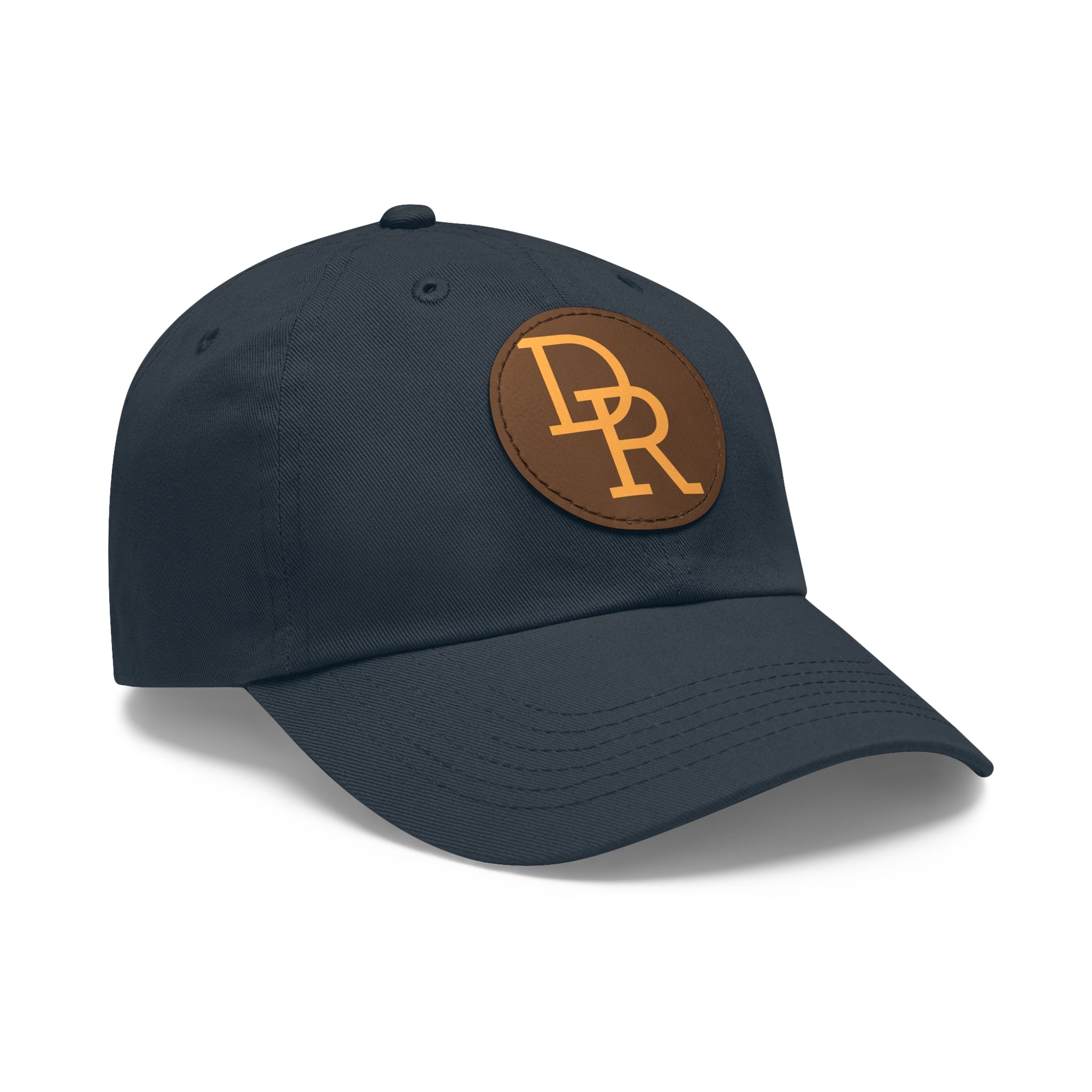 Dad Hat — Monogram Leather Patch Cap (DR Initials)