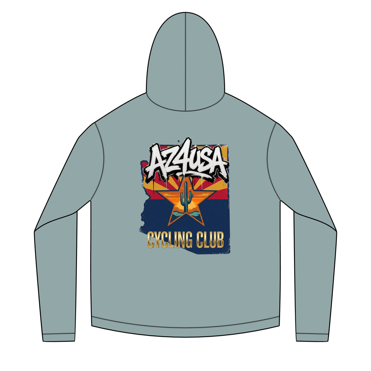 Azusa Cycling Club Solar Hoodie — Retro Arizona Sun Graphic Hoodie