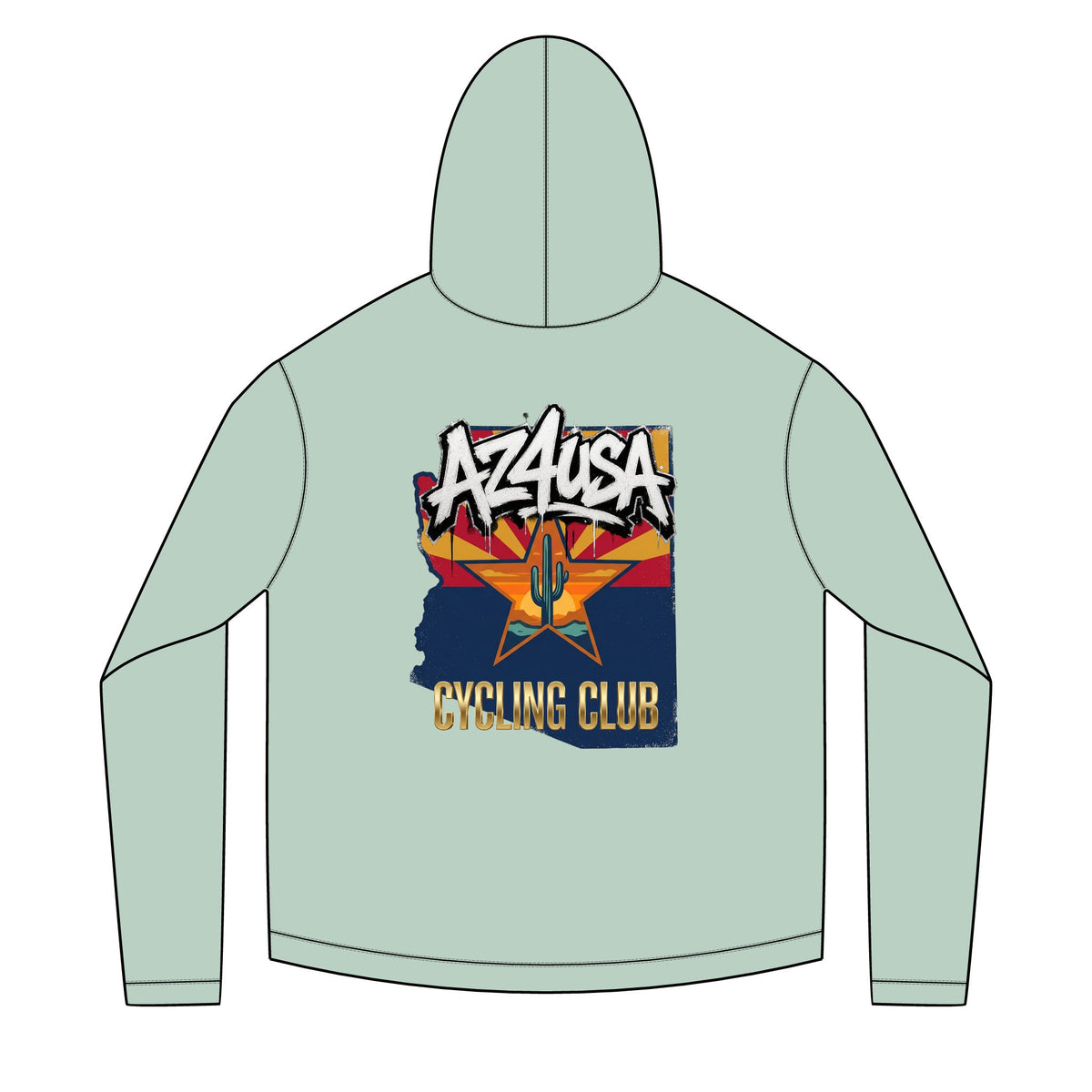 Azusa Cycling Club Solar Hoodie — Retro Arizona Sun Graphic Hoodie