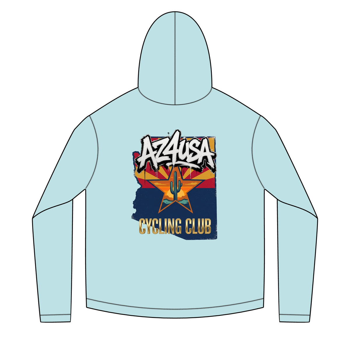 Azusa Cycling Club Solar Hoodie — Retro Arizona Sun Graphic Hoodie