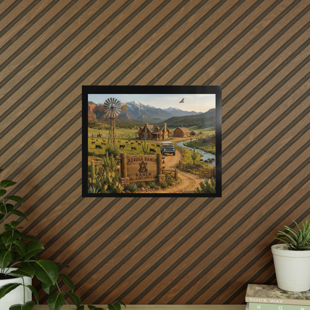 Azusa Ranch Photopaper Poster — Rustic Western Landscape Wall Art