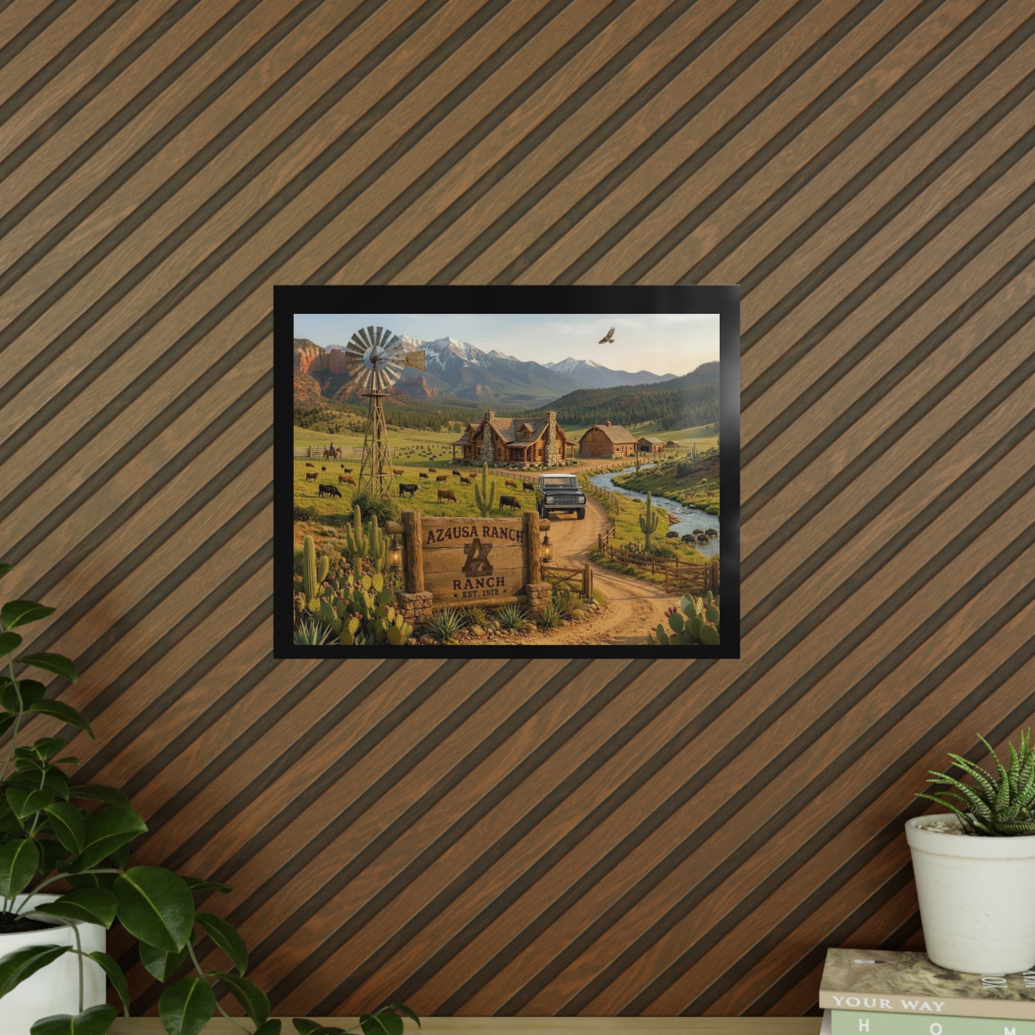 Azusa Ranch Photopaper Poster — Rustic Western Landscape Wall Art