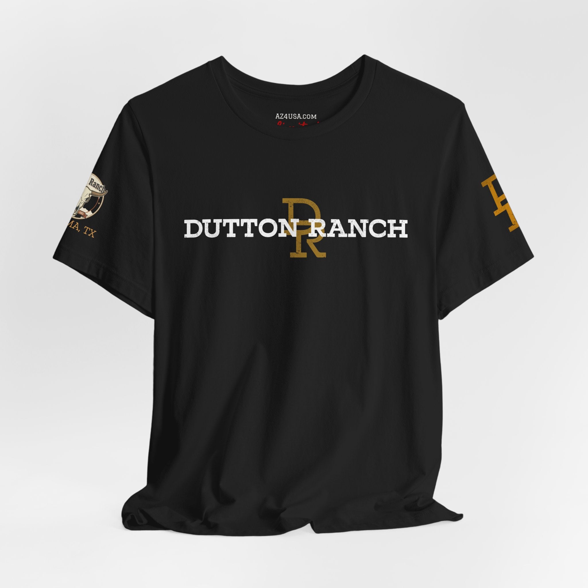 DR Monogram Tee — Vintage Gold Logo Short Sleeve Shirt