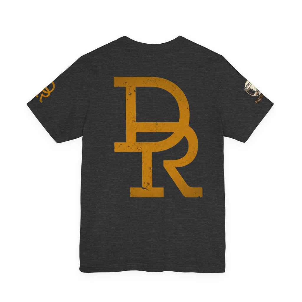 DR Monogram Tee — Vintage Gold Logo Short Sleeve Shirt
