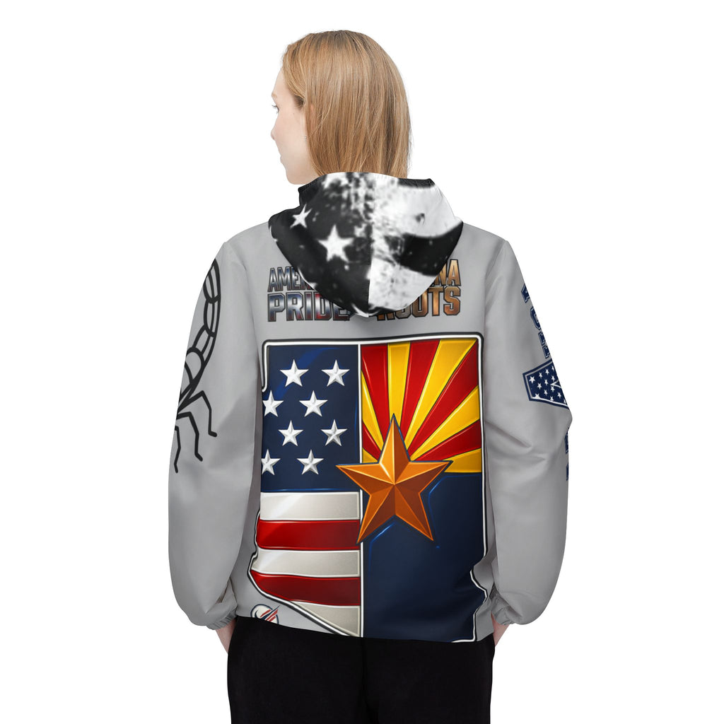 AZ4USA Windbreaker Jacket - American Pride - Arizona Roots Hooded Windbreaker