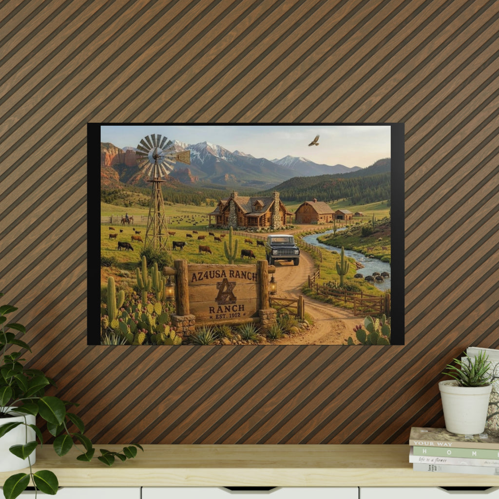 Azusa Ranch Photopaper Poster — Rustic Western Landscape Wall Art