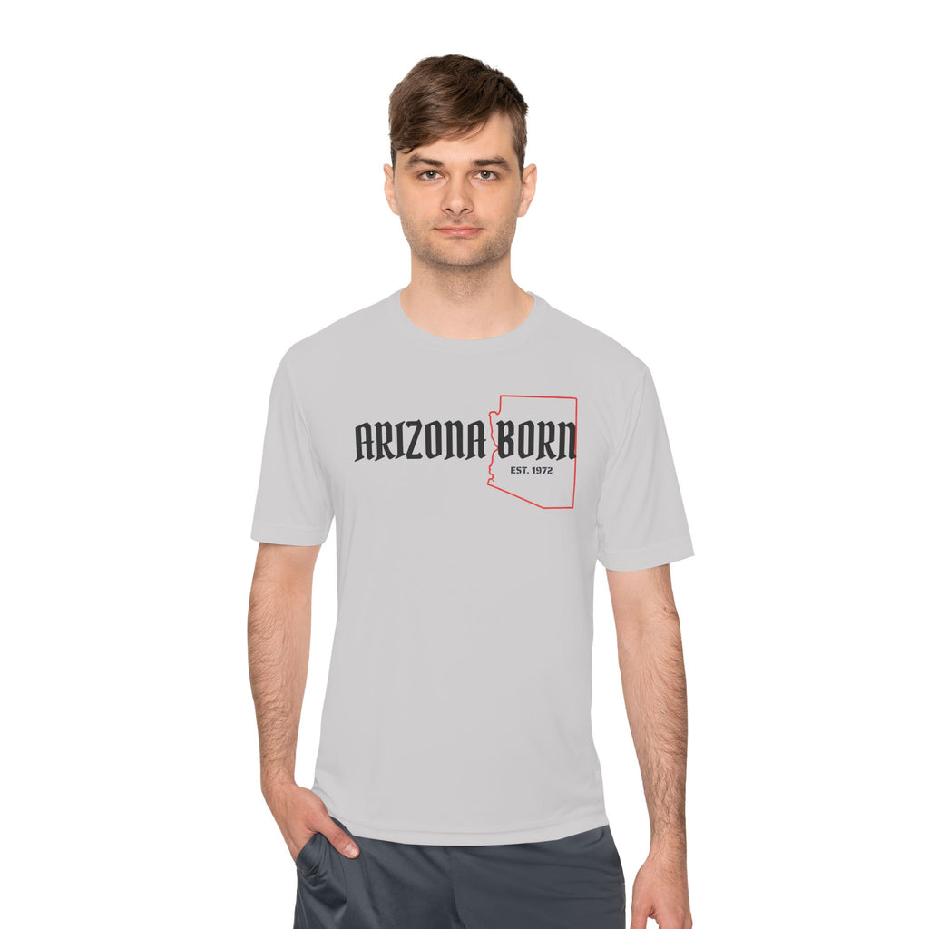 Arizona Born Tee — State Outline & Retro Flag Graphic Moisture-Wicking Shirt