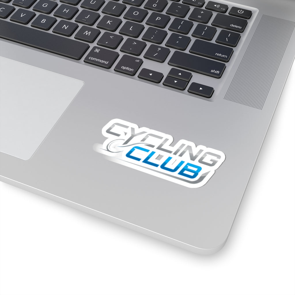 Cycling Club Sticker — Blue Kiss-Cut Vinyl Decal for Bikes, Laptops & Helmets