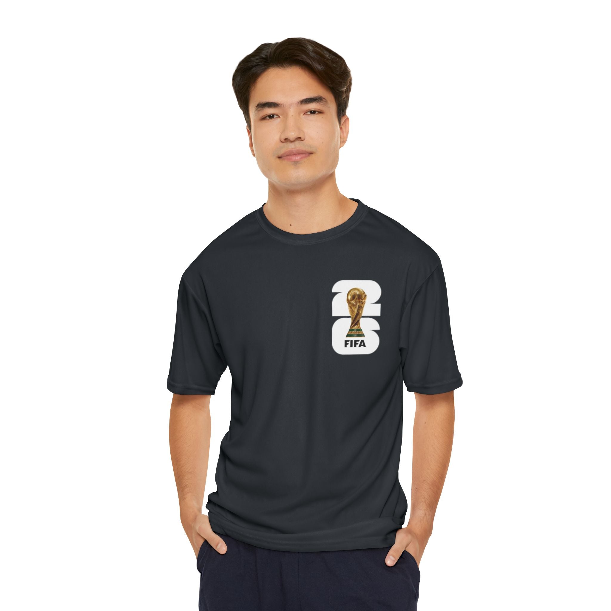 Soccer Goal! Performance Tee — World Cup Trophy Graphic