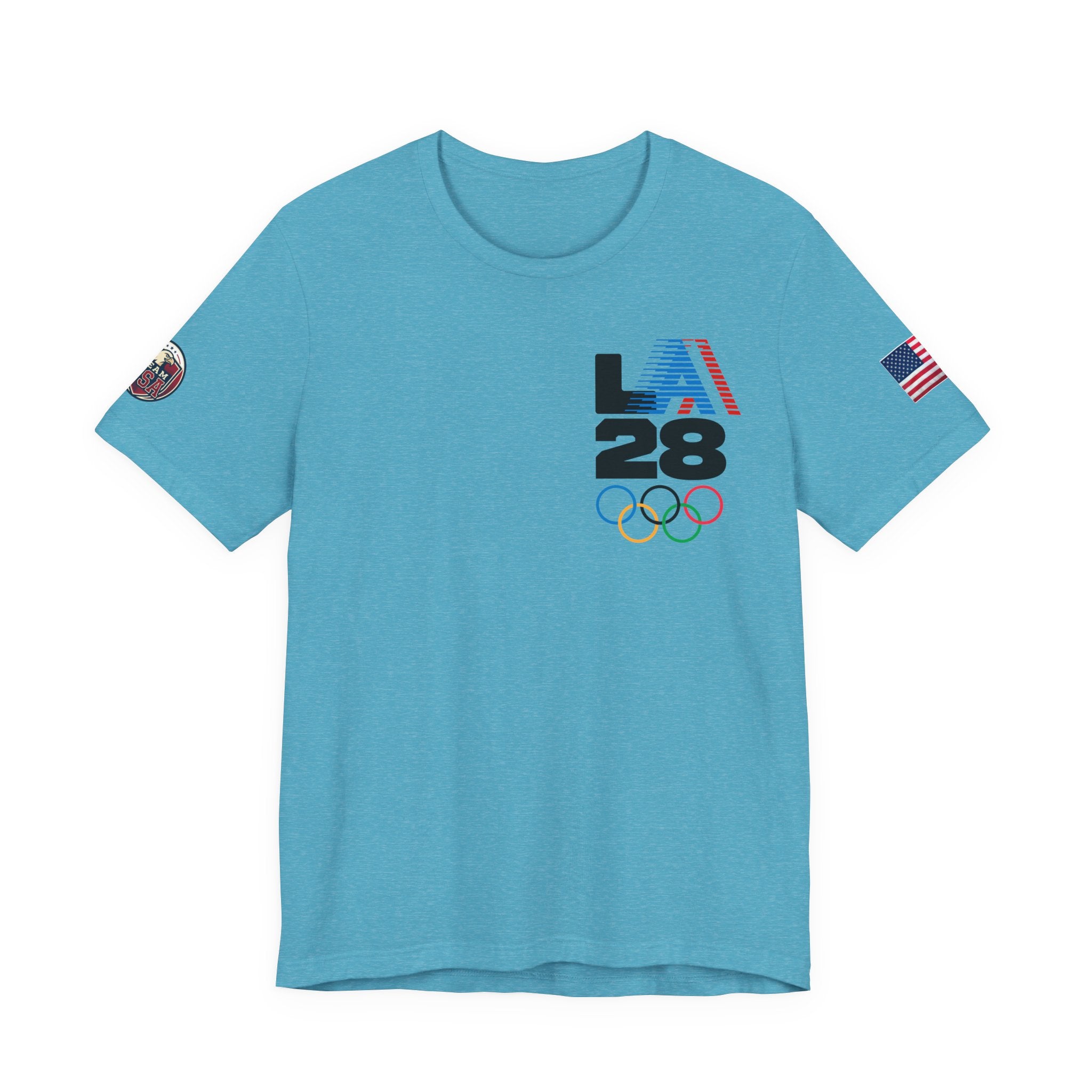LA 28 Olympic USA T-Shirt — Vintage Olympic Rings Tee