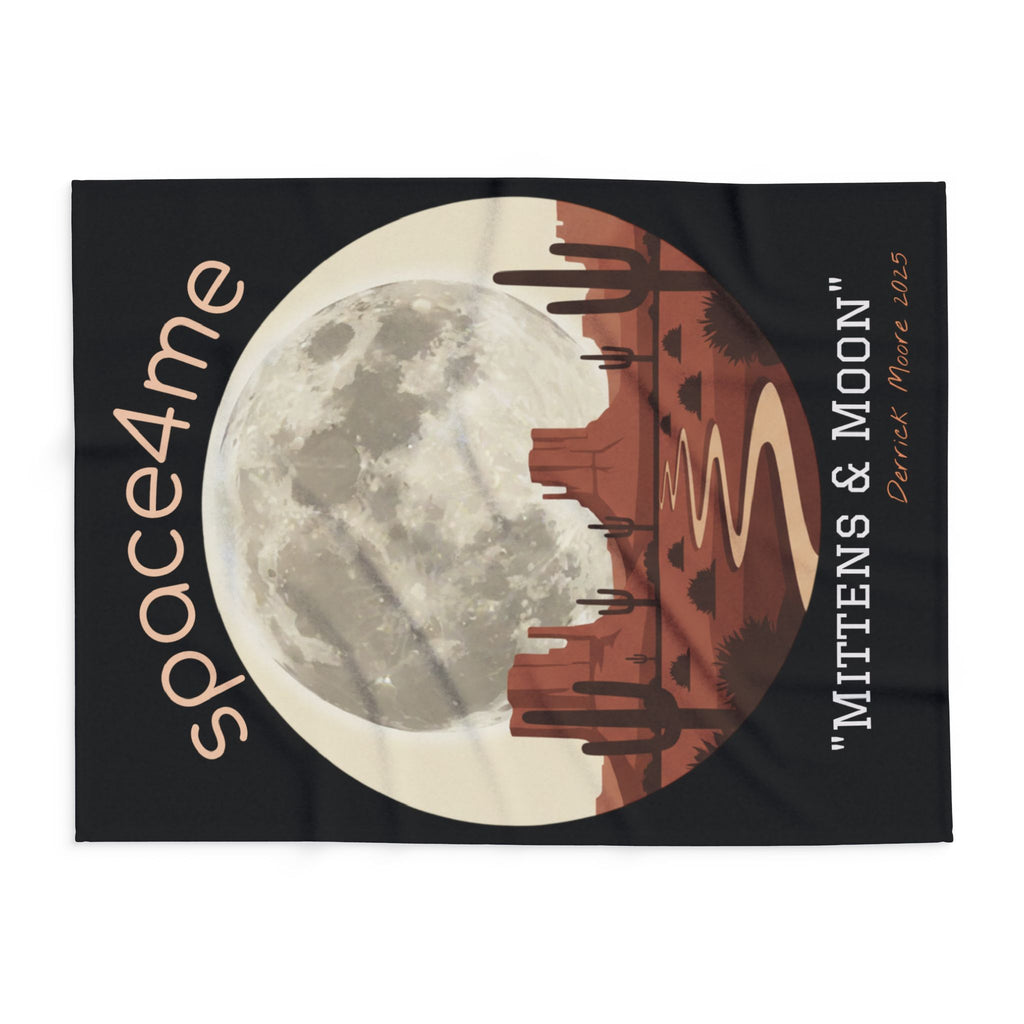 Desert Moon Fleece Blanket — "Mittens & Moon" Space4Me Throw