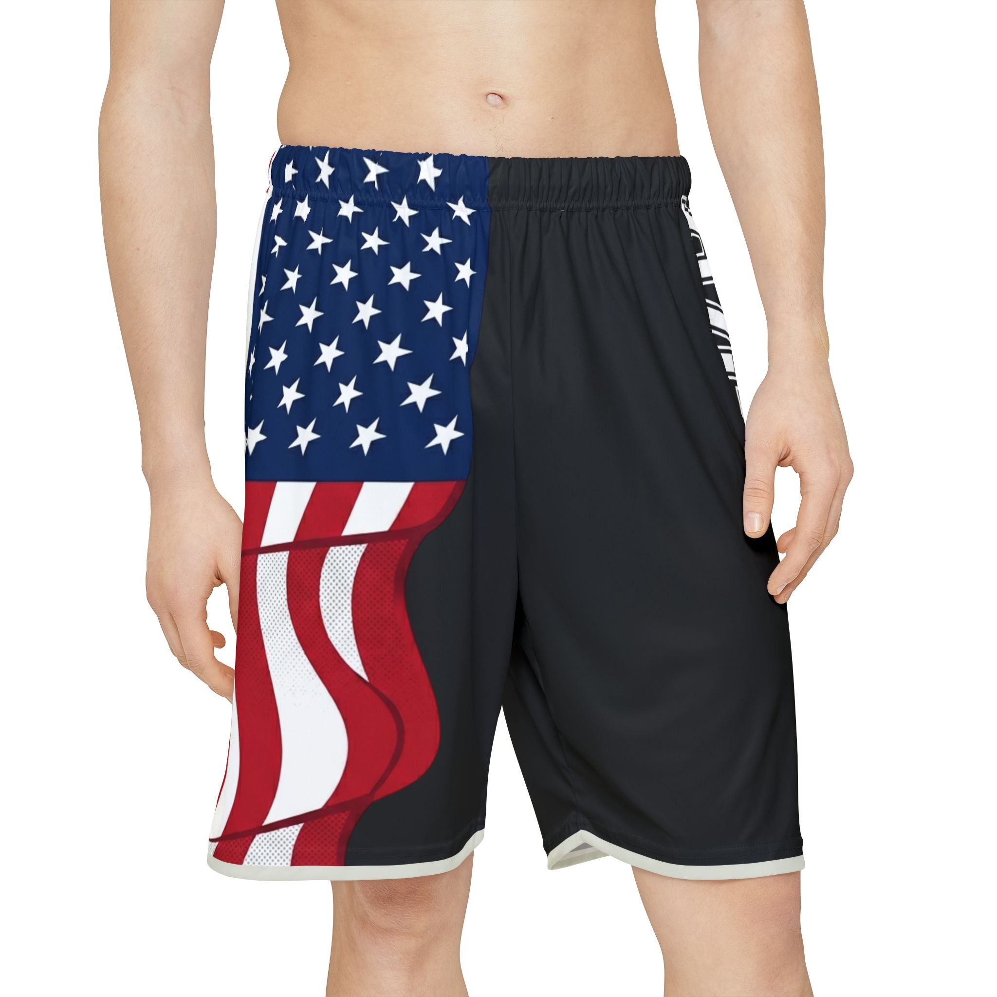 American Flag Basketball Shorts — Patriotic Men’s AOP Sports Shorts