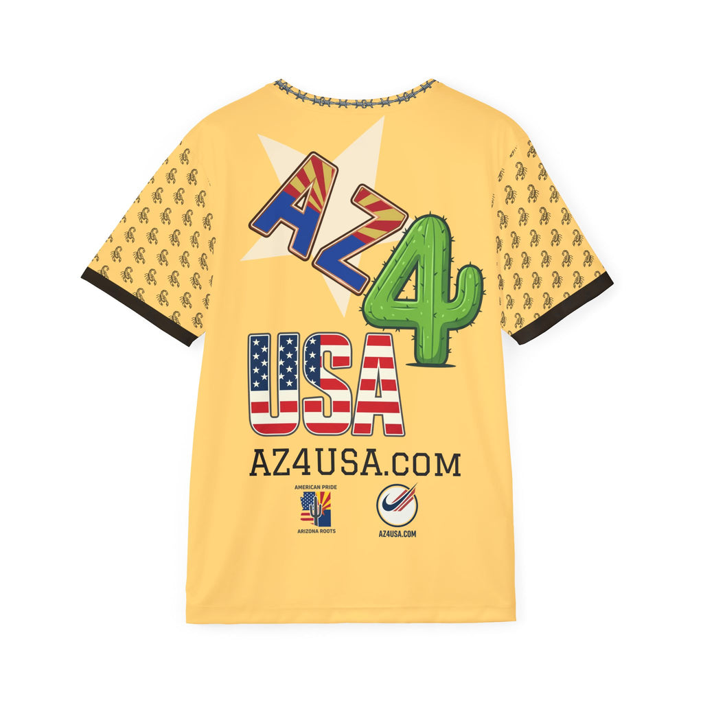 AZ4 USA Yellow Sports Jersey — AZ4USA Logo Athletic Shirt