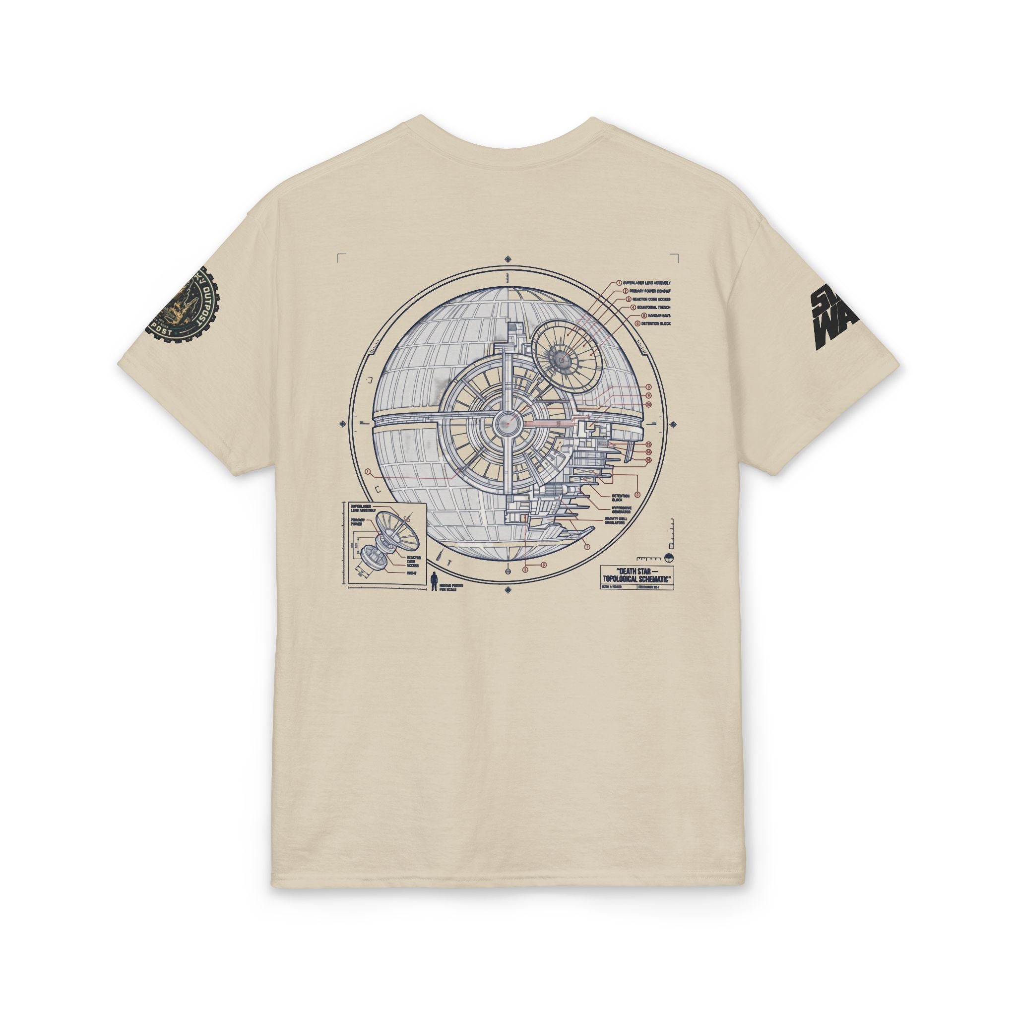 The Death Star Blueprint T-Shirt — 'Crew' Starship Schematic Tee