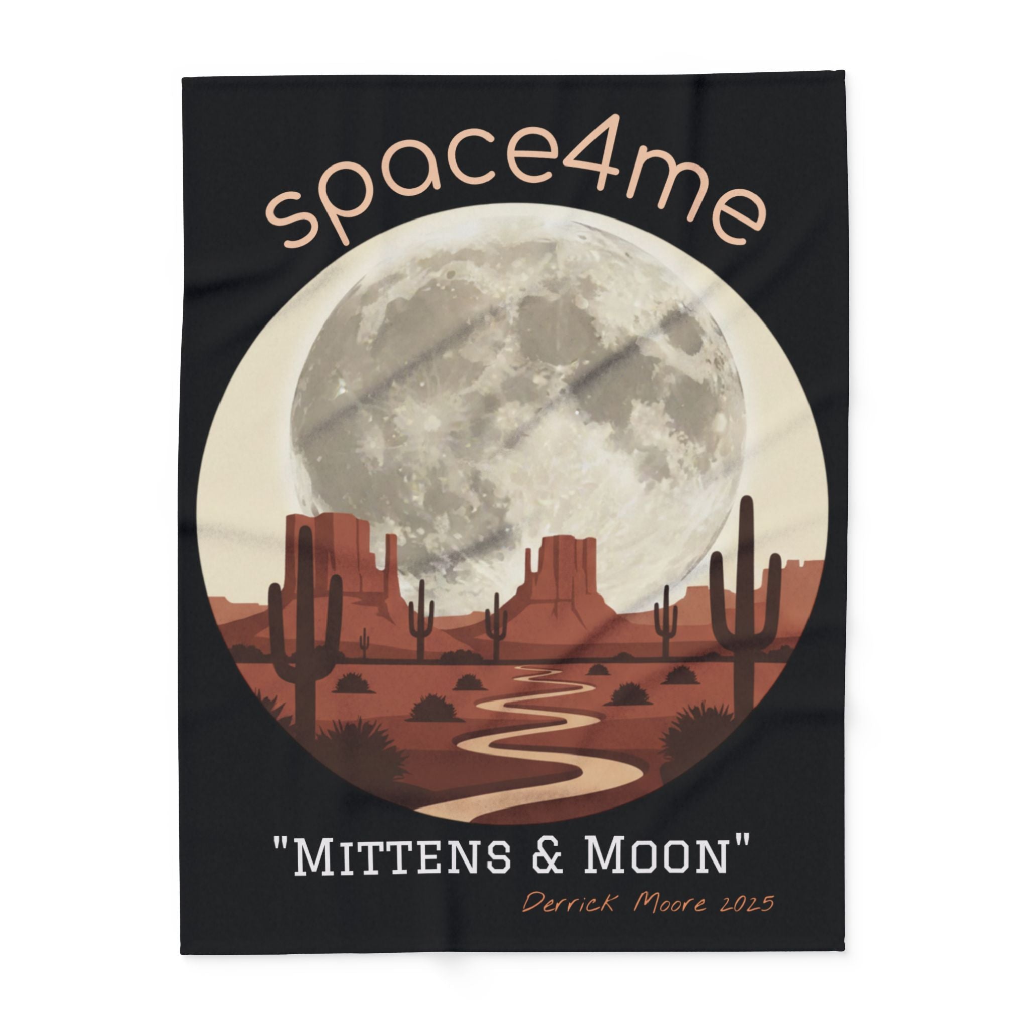 Desert Moon Fleece Blanket — "Mittens & Moon" Space4Me Throw