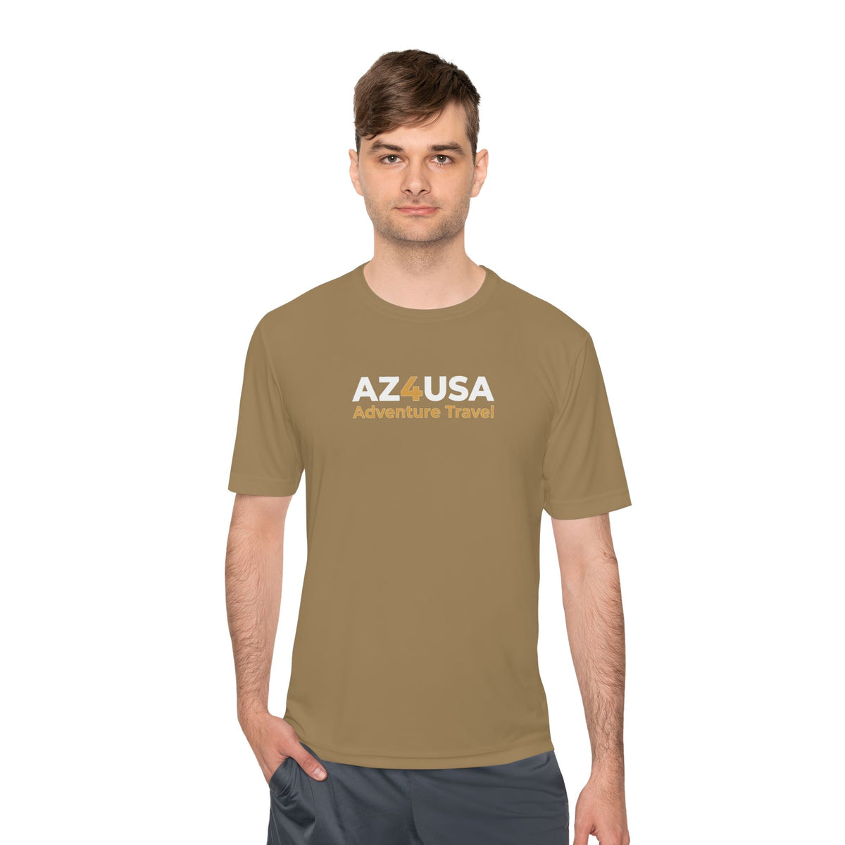Adventure Travel Tee — “Adventure with a Sting!” Graphic Moisture-Wicking Shirt