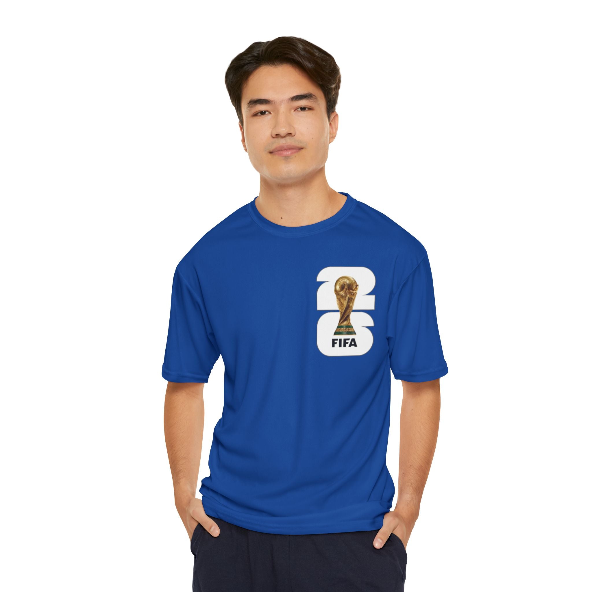 Soccer Goal! Performance Tee — World Cup Trophy Graphic