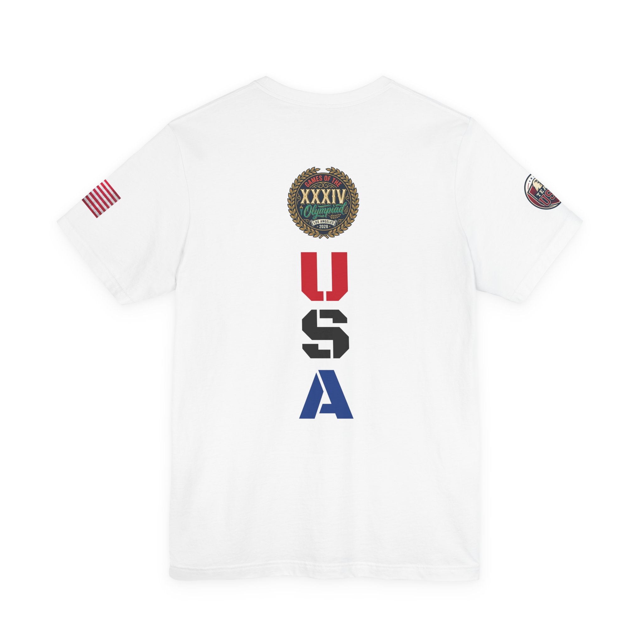 LA 28 Olympic USA T-Shirt — Vintage Olympic Rings Tee