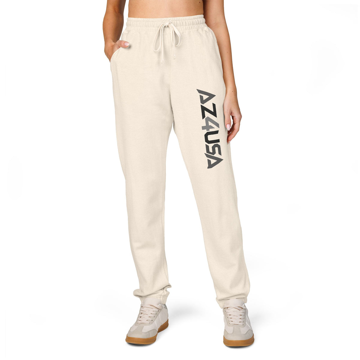 ZUA Joggers — Garment-Dyed Fleece Sweatpants (Vertical Side Logo)