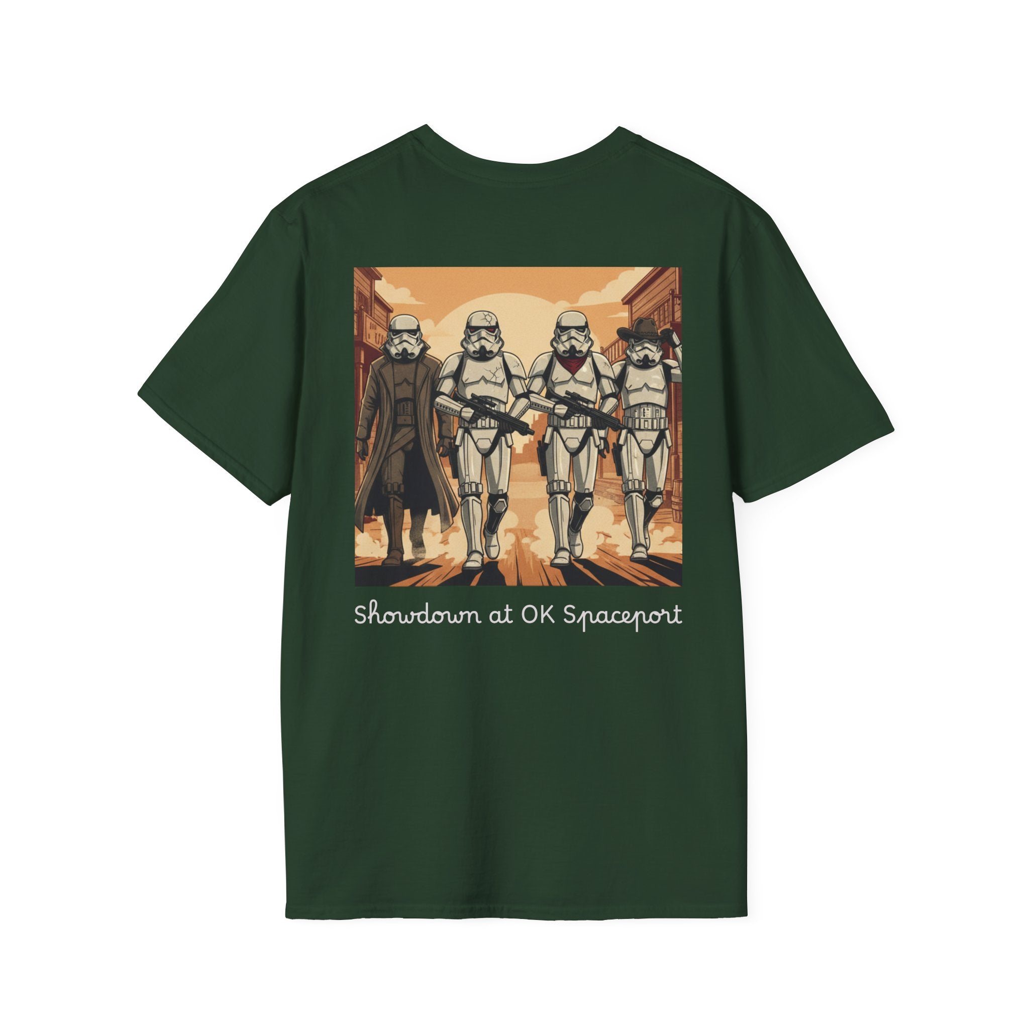 T-Shirt — 'Showdown at OK Spacepoint' Stormtrooper Western Scene