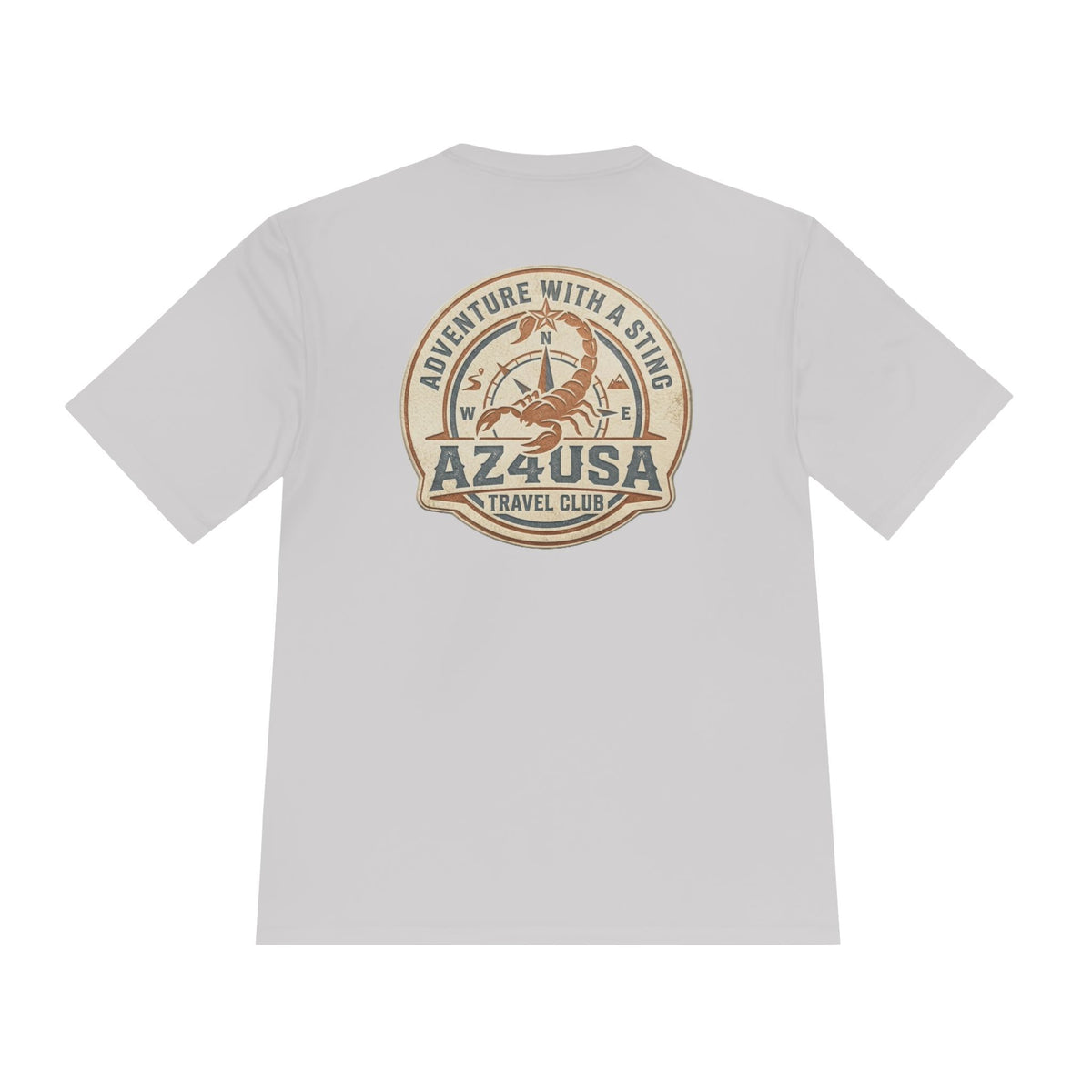 Adventure Travel Tee — “Adventure with a Sting!” Graphic Moisture-Wicking Shirt