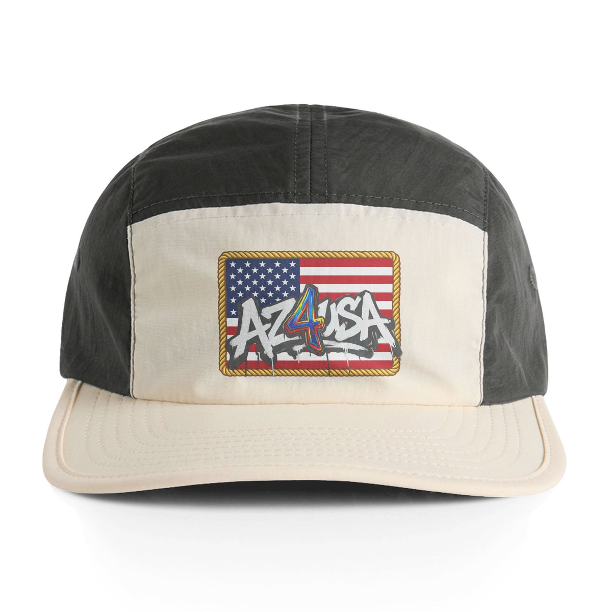 AZ 4 USA  - USA Flag-Two-Tone Nylon Cap — Graffiti Flag Patch Hat