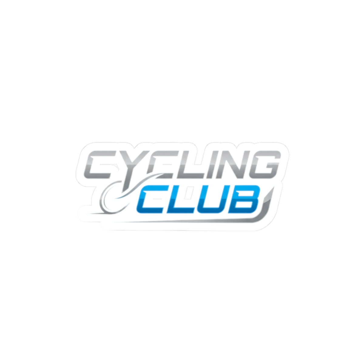 Cycling Club Sticker — Blue Kiss-Cut Vinyl Decal for Bikes, Laptops & Helmets