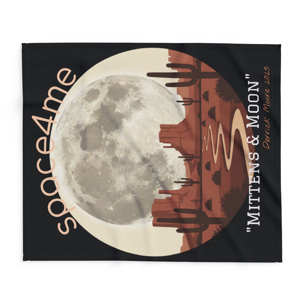 Desert Moon Fleece Blanket — "Mittens & Moon" Space4Me Throw