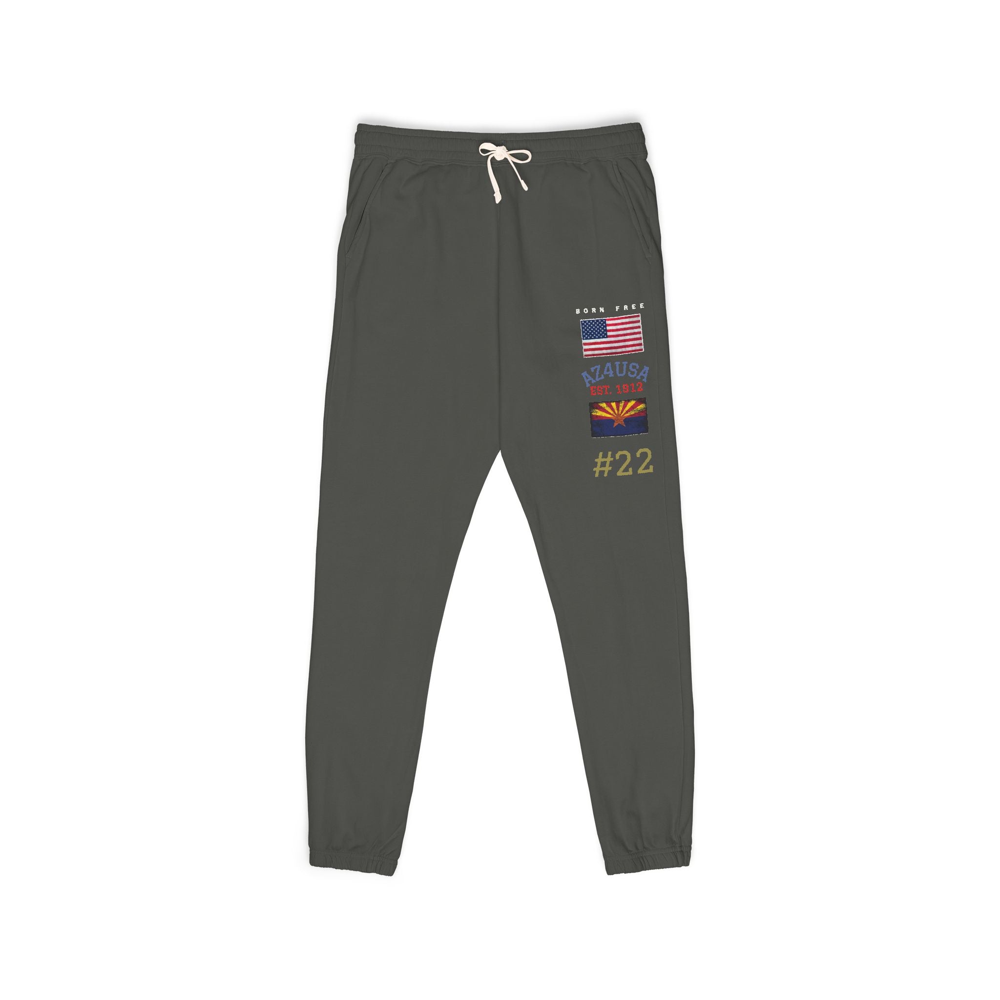 Patriotic Desert Flag Sweatpants — 'God Bless America' Graphic Joggers