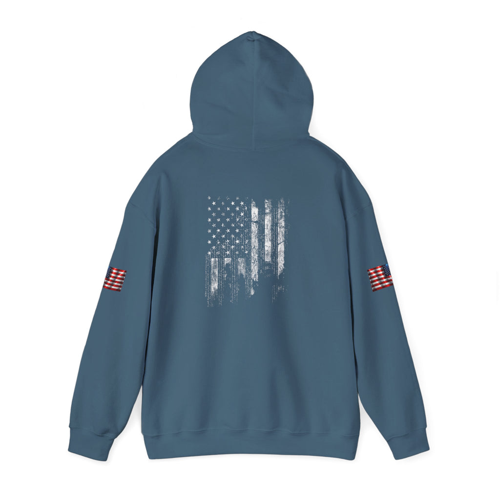 Born Free Hoodie — Minimalist White Pullover with 'BORN FREE' Text