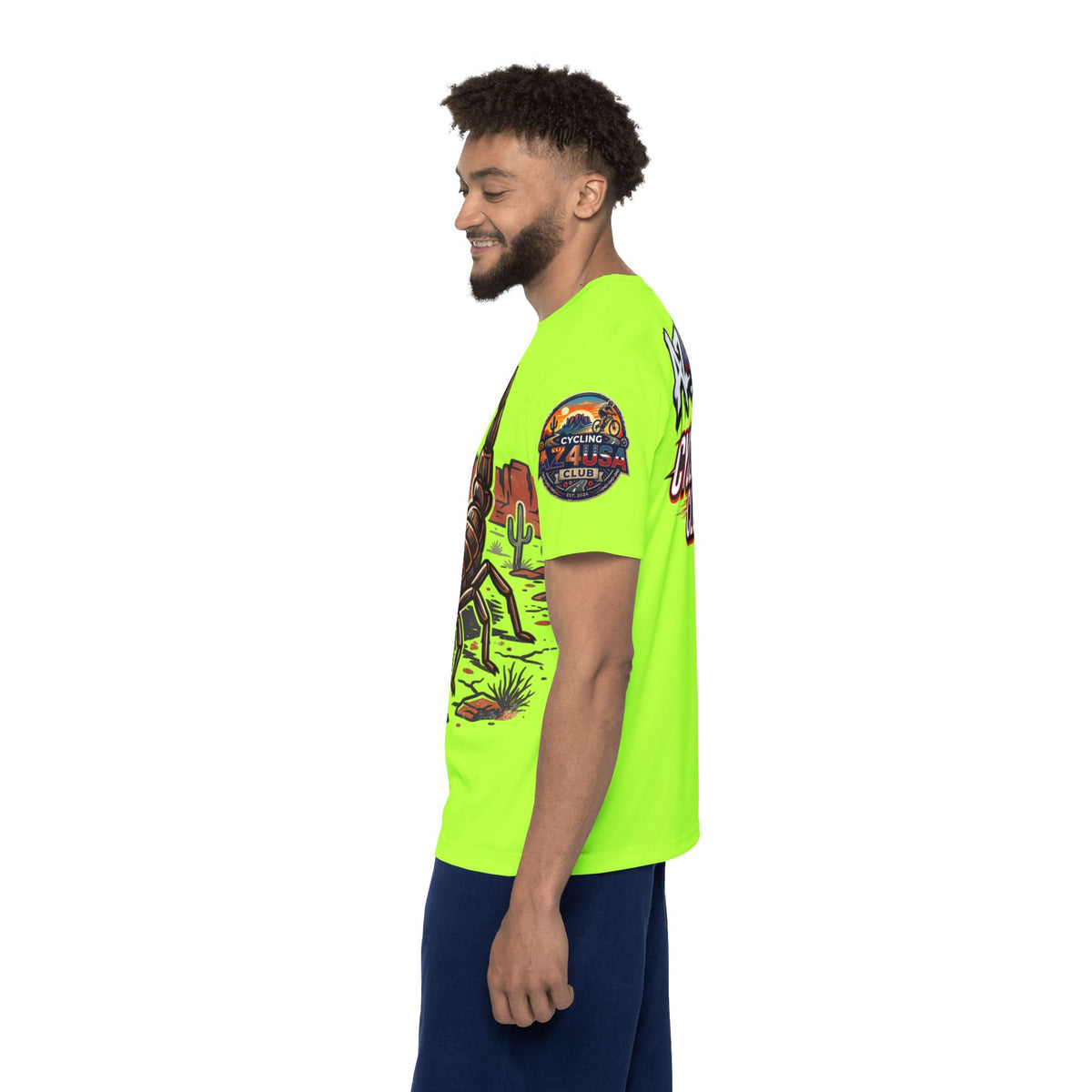 Neon Scorpion Men's Sports Jersey — Azusa Biking Club Graphic Tee