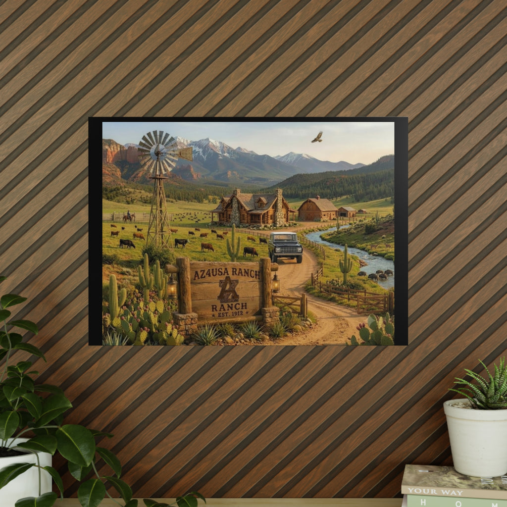 Azusa Ranch Photopaper Poster — Rustic Western Landscape Wall Art