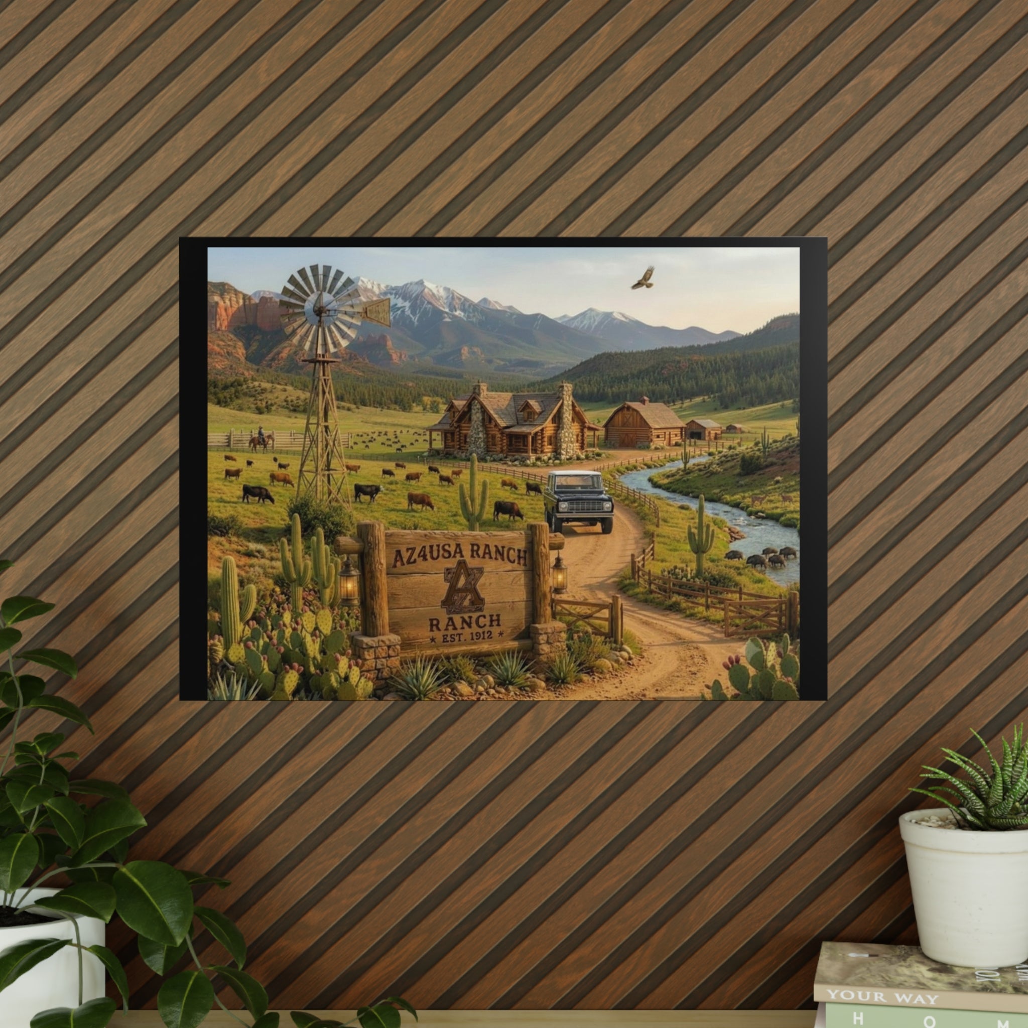 Azusa Ranch Photopaper Poster — Rustic Western Landscape Wall Art