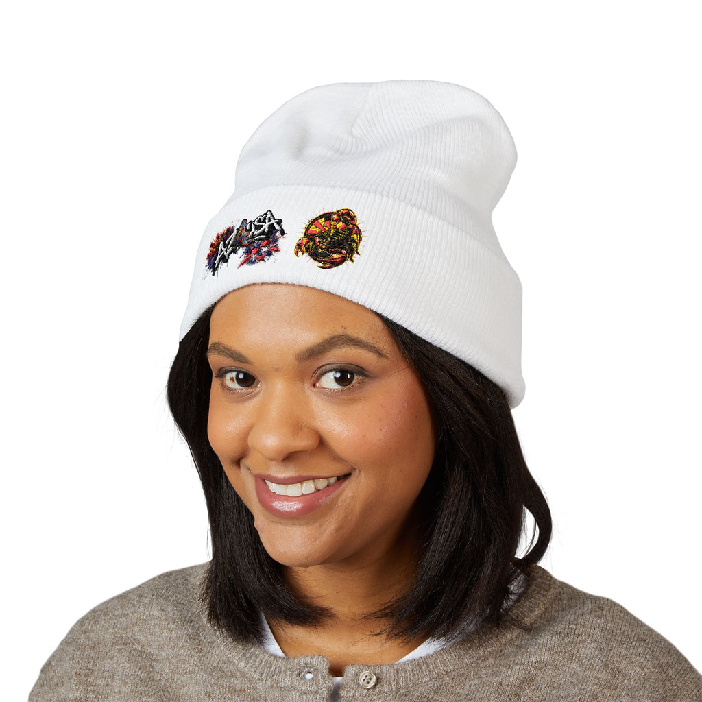 Embroidered Graffiti AZ4USA Scorpion Beanie — Classic Cuffed Knit Hat