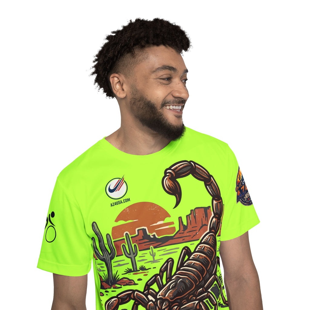 Neon Scorpion Men's Sports Jersey — Azusa Biking Club Graphic Tee