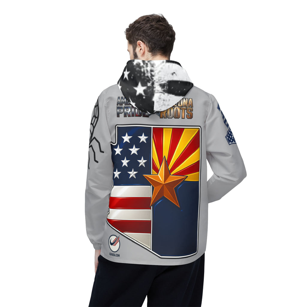 AZ4USA Windbreaker Jacket - American Pride - Arizona Roots Hooded Windbreaker