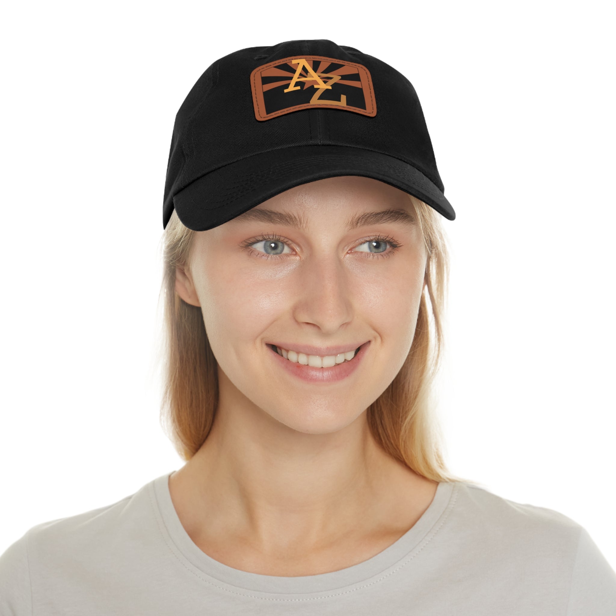 Leather Patch Dad Hat — AZ Monogram Patch Cap