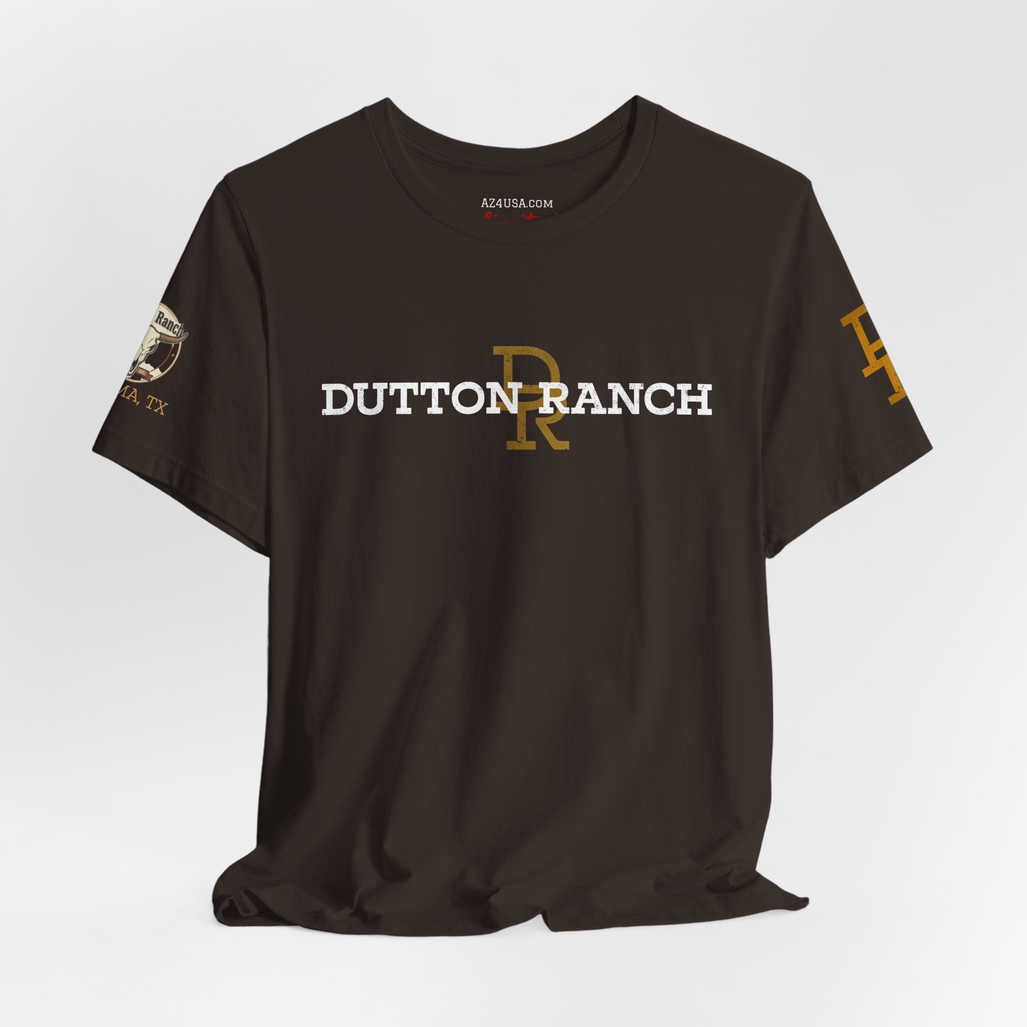 DR Monogram Tee — Vintage Gold Logo Short Sleeve Shirt