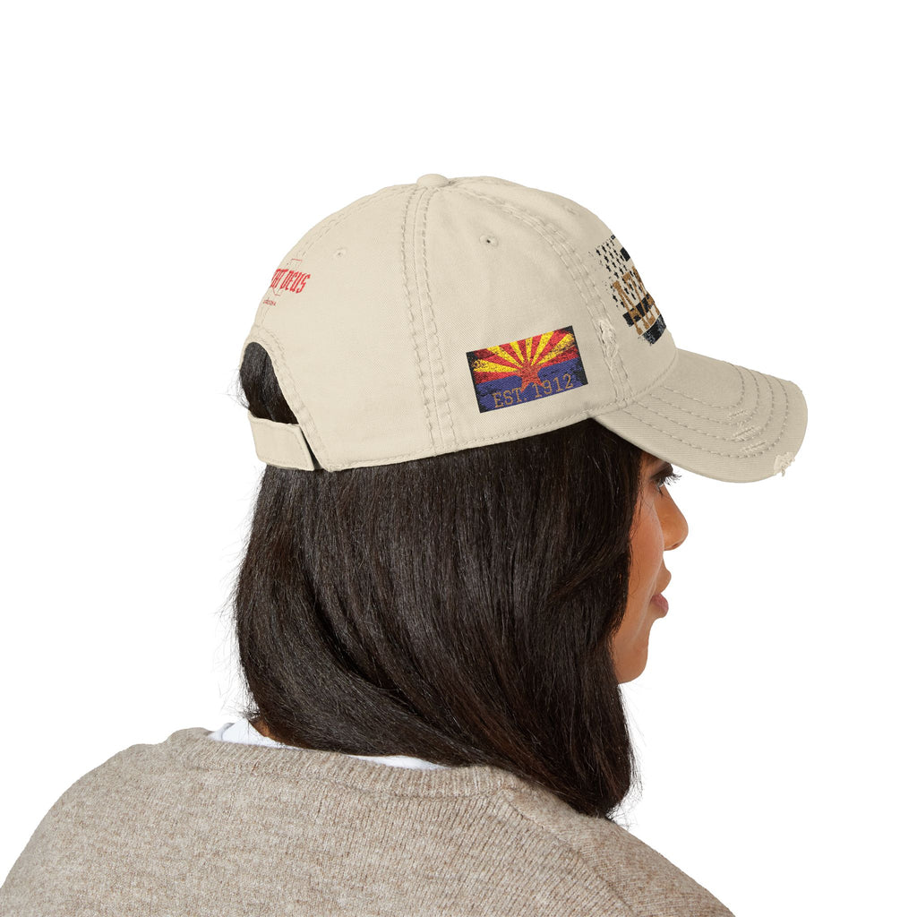 AZ4USA Distressed Dad Hat — Embroidered 'AZ4USA Baseball Cap with Flag