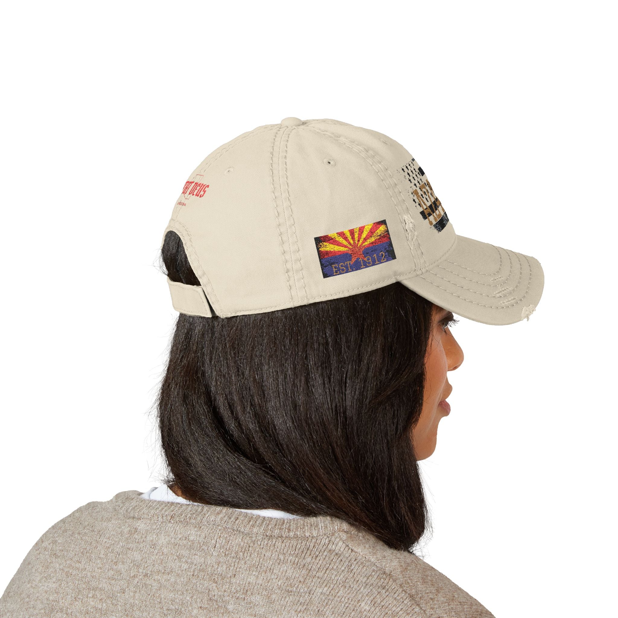 AZ4USA Distressed Dad Hat — Embroidered 'AZ4USA Baseball Cap with Flag