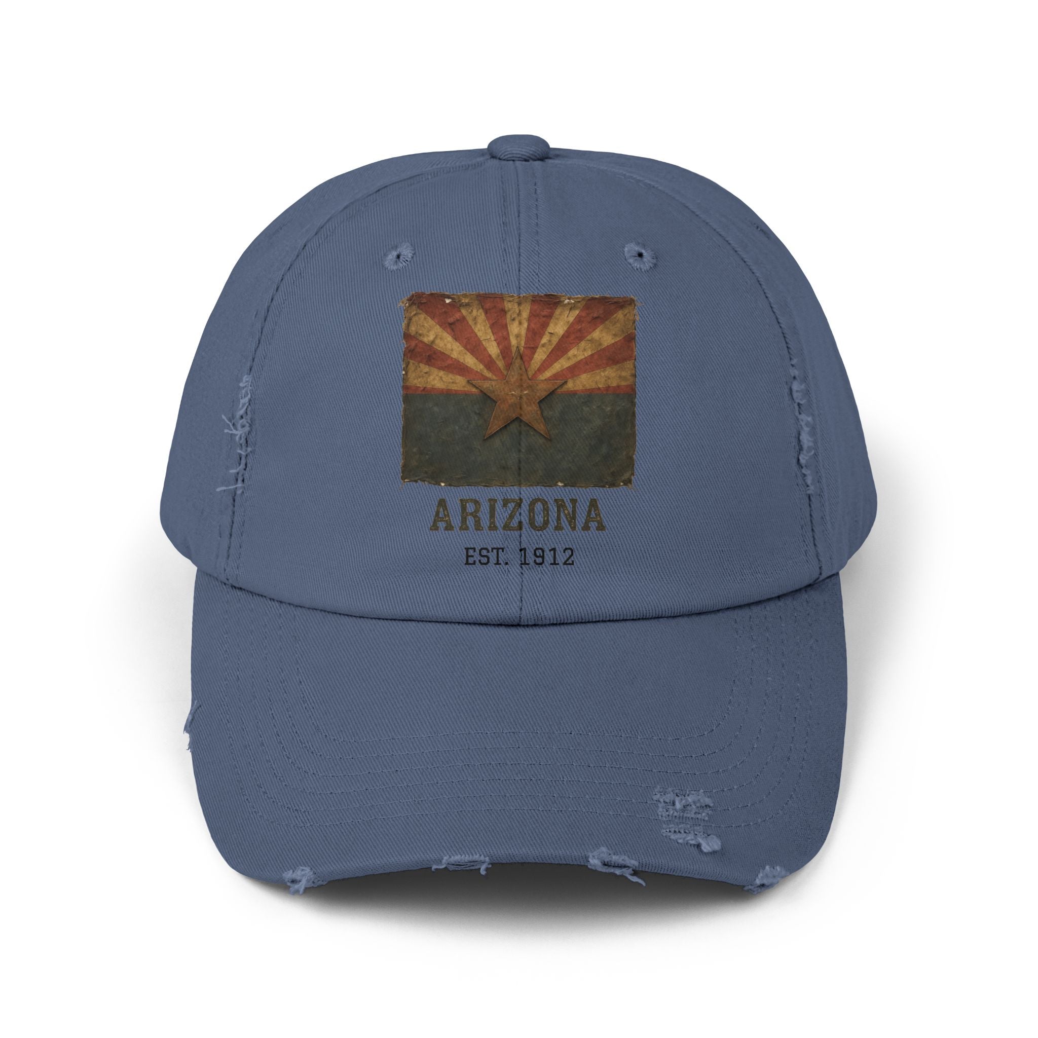 Born in America - Raised in Arizona Distressed Cap, Casual Vintage Hat, Outdoor Style Cap, Gift for Dad, Americana Fashion